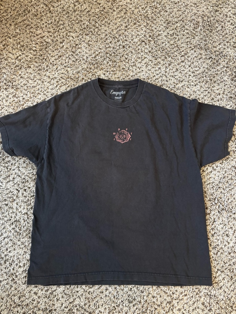 Empyre Black Short-Sleeve Tee with Small Red Chest Emblem